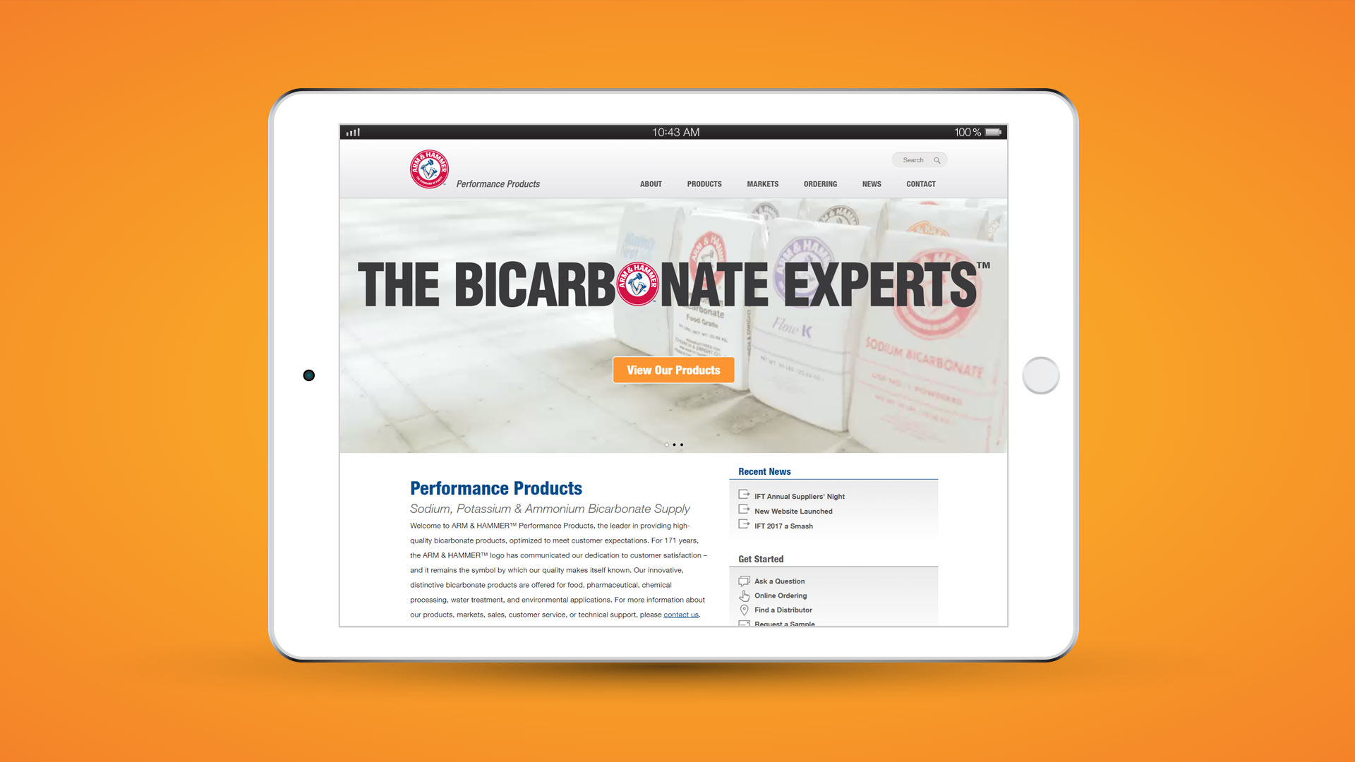 Arm & Hammer Mobile Website