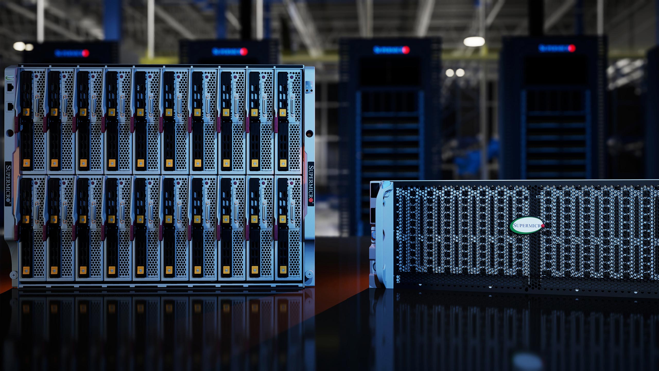 3d rendering of Supermicro servers