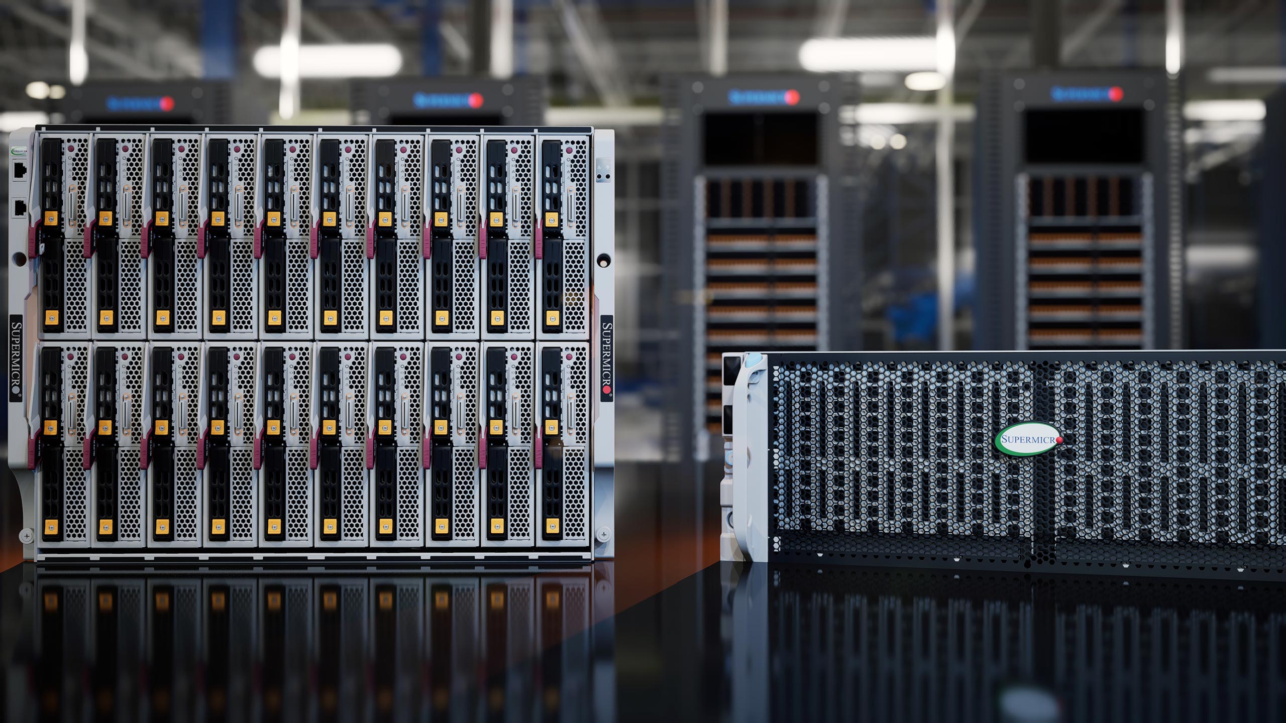 3d rendering of Supermicro servers